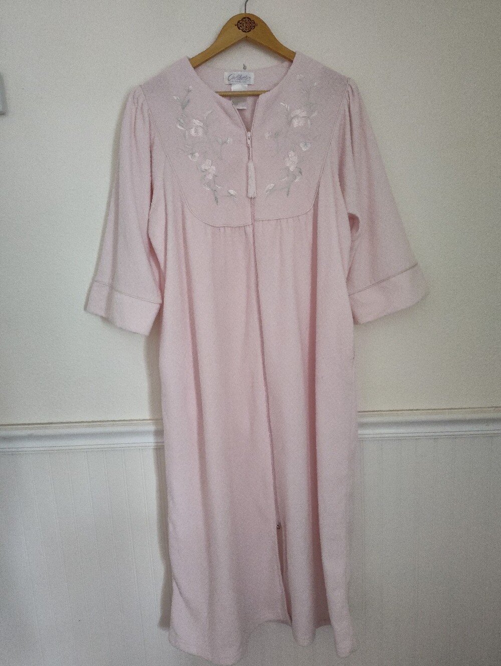Colette By Miss Elaine Cottage Core Pink Zip Up Robe